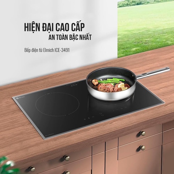 Bếp từ đôi Elmich ICE-3491, Công suất cao 4000W, Mặt kính cường lực siêu bền, Chức năng Booster nấu nhanh, Cảnh báo chống tràn, Nhập khẩu Malaysia, Bảo hành 24 tháng