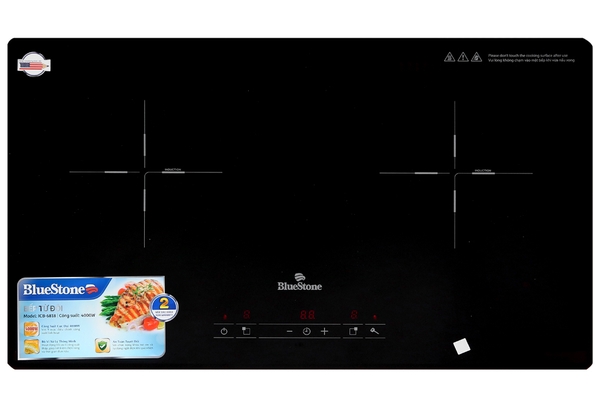 Bếp từ đôi Bluestone ICB-6818, Công suất 4000W, Mặt kính Ceramic sáng bóng, Tự ngắt khi quá tải, Khóa trẻ em, Bảo hành 2 năm tại nhà