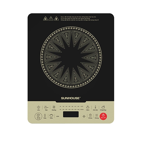 Bếp từ đơn Sunhouse SHD6869, Công suất 2000W, Mặt kính Ceramic chịu nhiệt, Điều khiển cảm ứng