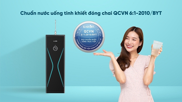 Máy lọc nước Karofi KAQ-D36, 10 lõi lọc công nghệ Smax, Màng lọc RO nhập khẩu Mỹ