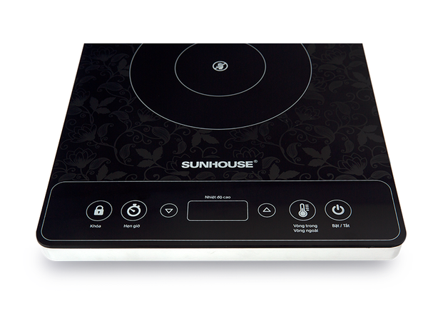Bếp hồng ngoại cảm ứng Sunhouse SHD6020, Công suất 2200W, Mặt kính cường lực siêu bền, Tặng kèm vỉ nướng, Bảo hành 12 tháng