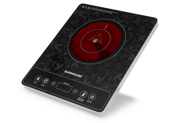 Bếp hồng ngoại cảm ứng Sunhouse SHD6020, Công suất 2200W, Mặt kính cường lực siêu bền, Tặng kèm vỉ nướng, Bảo hành 12 tháng