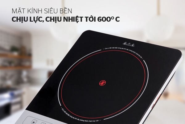 Bếp hồng ngoại cảm ứng Sunhouse SHD6005, Công suất 2000W, Mặt kính cường lực siêu bền, Bảng điều khiển cảm ứng, Tặng kèm vỉ nướng, Bảo hành 12 tháng