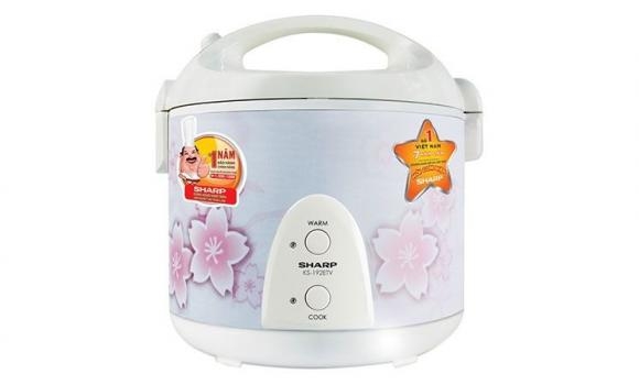 Nồi cơm điện cơ Sharp KS-N192ETV, Công suất 700W, Dung tích 1.8L, Bảng điều khiển phím bấm, Nhập khẩu Thái Lan, Bảo hành 12 tháng