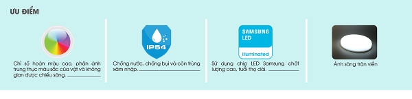 Đèn LED ốp trần tròn đế nhựa Rạng Đông LN12N 220/18W - Sử dụng chip led của Samsung, Tuổi thọ lên đến 25000h