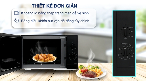 Lò vi sóng Panasonic NN-SM33NBYUE, Công suất 900W, Dung tích 25 lít, Có chức năng hâm nóng rã đông, Bảo hành chính hãng 12 tháng