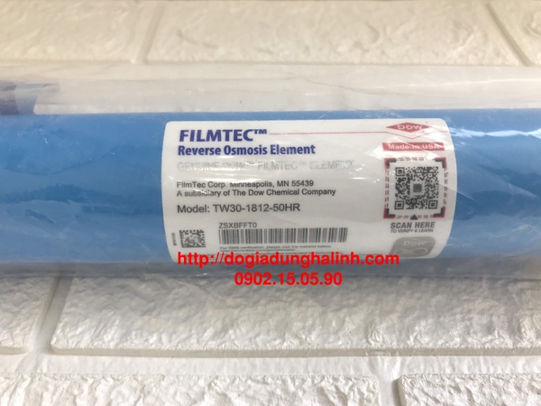 Lõi lọc nước số 4, Màng lọc nước RO Filmtec, Màng RO thẩm thấu ngược và vật liệu Polyamit, Nhập khẩu Mỹ, Thời gian thay thế 24 tháng