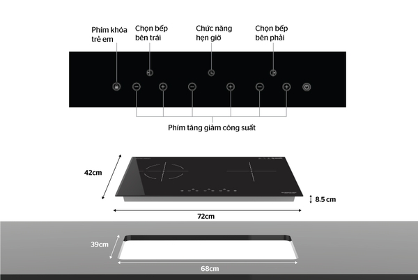Bếp đôi điện từ hồng ngoại SUNHOUSE SHB EI01