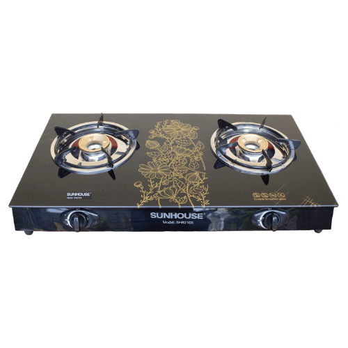 Bếp gas dương kính Sunhouse SHB2106, Mặt kính cường lực dày 7mm, Đầu đốt bằng đồng thau