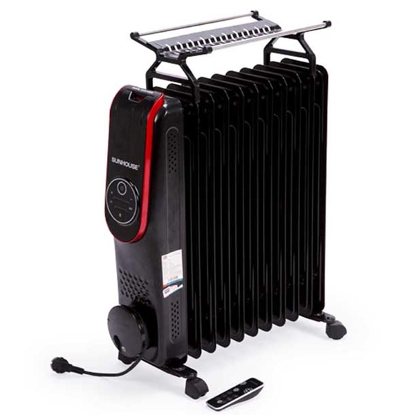 Máy sưởi dầu Sunhouse 13 lá SHD7085 đen (có giá phơi)