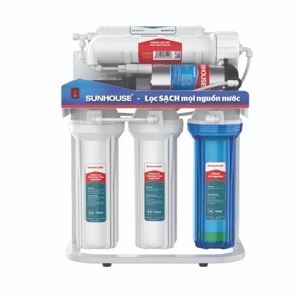 Máy lọc nước R.O không vỏ Sunhouse SHA88512KV - 6 cấp lọc, Dung tích bình chứa 8 lít, Công suất 29W, Công suất lọc 15L/h, Màng RO nhập khẩu Hàn Quốc, Bảo hành 24 tháng tại nhà