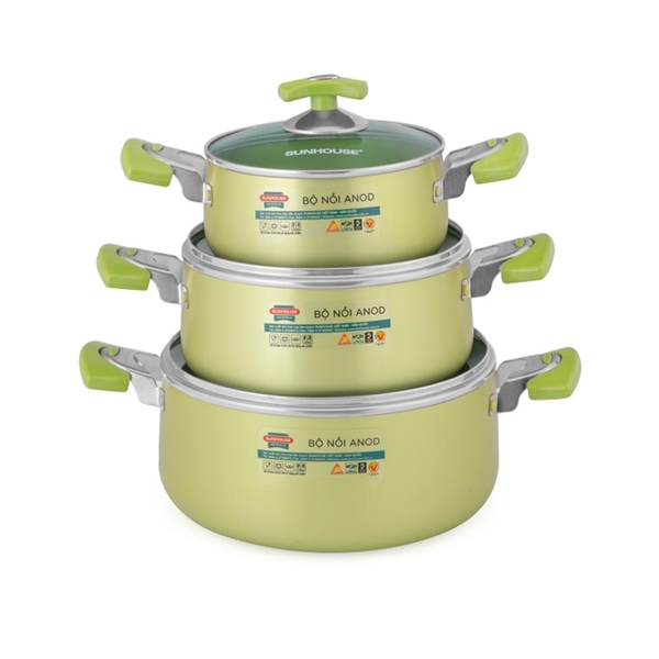 Bộ nồi Anod Sunhouse SH8835