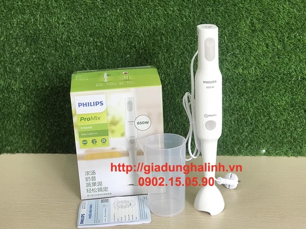 Máy xay sinh tố cầm tay Philips HR2531, Công suất 650W, Thân nhựa cao cấp, Lưỡi thép không gỉ, Dung tích 500ml, Bảo hành 2 năm