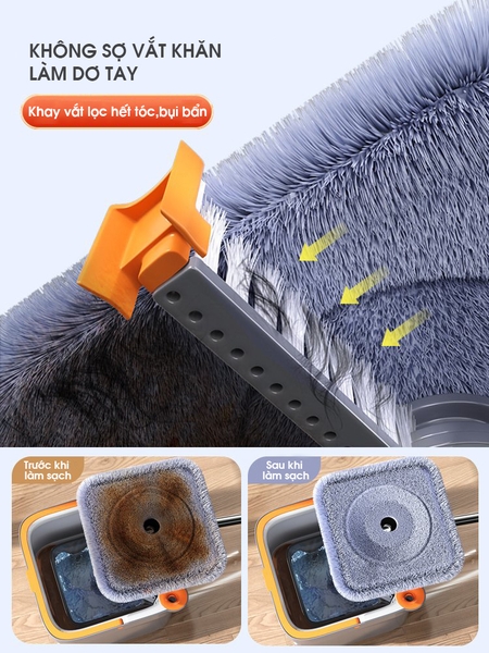 Cây lau nhà tách nước và lọc bụi bẩn 360 độ JOYBOS M16