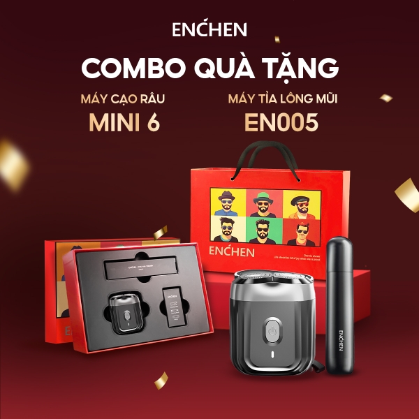 Combo quà tặng máy cạo râu và tỉa lông mũi ENCHEN