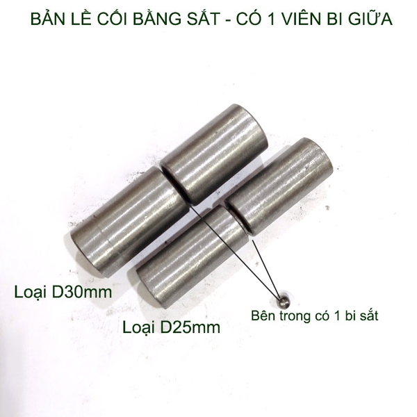 01 Bản lề cối bằng sắt có 01 bi, đường kính 25-35mm tùy chọn