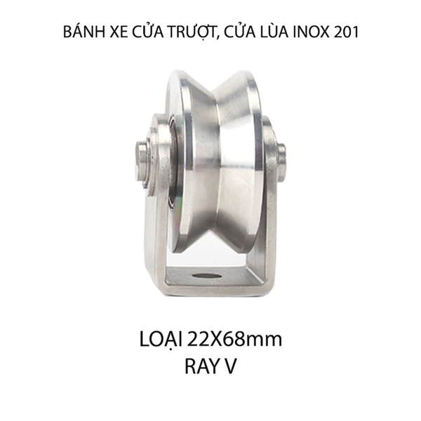 Bộ bánh xe cho cửa cổng trượt, cửa lùa bằng inox 201, loại 22x68mm, Hình U, V, H tùy chọn