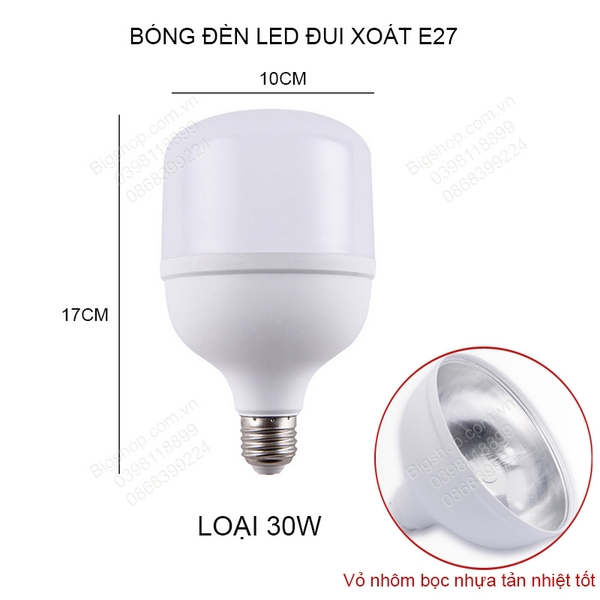 Bóng đèn led búp Bulb đui xoáy E27. Loại 20W-30W-40W-50W tùy chọn