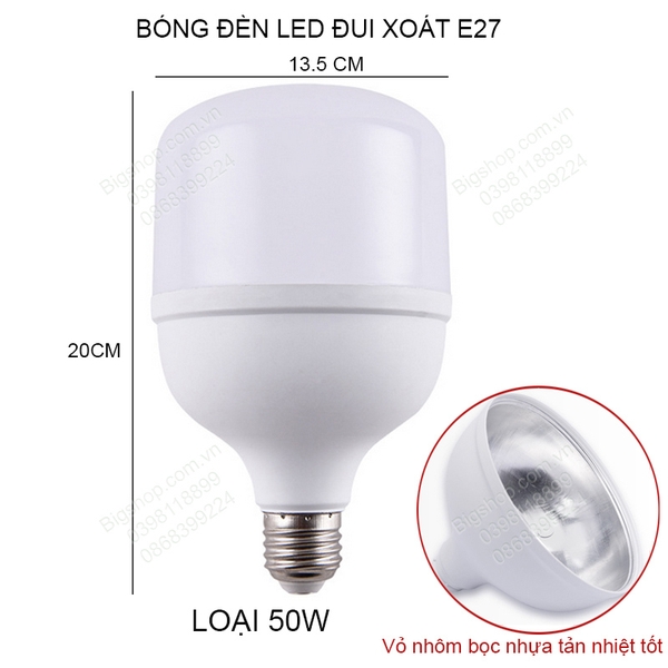 Bóng đèn led búp Bulb đui xoáy E27. Loại 20W-30W-40W-50W tùy chọn