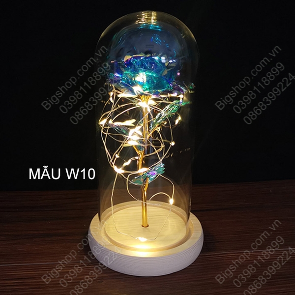 Hoa hồng trong vòm kính có đèn LED, Quà tặng lưu niệm, Quà tặng Valentine
