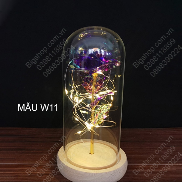 Hoa hồng trong vòm kính có đèn LED, Quà tặng lưu niệm, Quà tặng Valentine