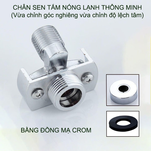 01 Phụ kiện chân sen tắm nong lạnh điều chỉnh nghiêng, lệch tâm thông minh tiện dụng