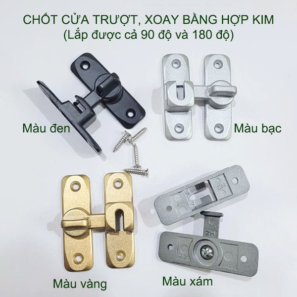 Bộ chốt cài cửa an toàn dùng cho cửa trượt, xoay làm bằng hợp kim dày dặn SK05