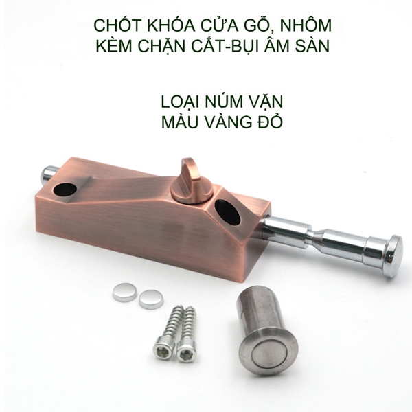 Chốt chặn cửa bằng hợp kim chắc chắn kèm đầu chặn cát, bụi bẩn âm sàn (loại có chìa khóa hoặc núm vặn tùy chọn)