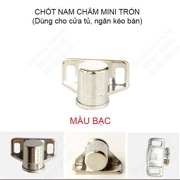 Chốt nam châm mini cho cánh cửa tủ, ngăn kéo bàn với lực hút mạnh, hình tròn nhiều màu sắc