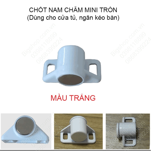 Chốt nam châm mini cho cánh cửa tủ, ngăn kéo bàn với lực hút mạnh, hình tròn nhiều màu sắc