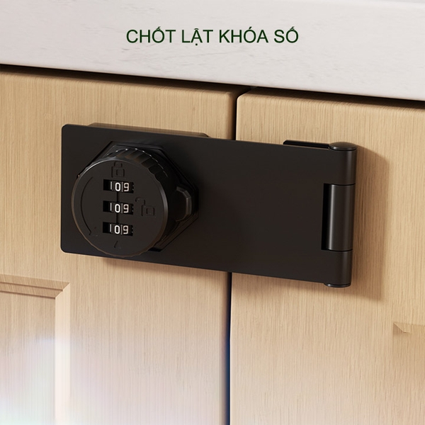 Chốt lật có khóa số cho cửa, hòm, tủ, ngăn kéo bàn, bằng thép mạ chống gỉ