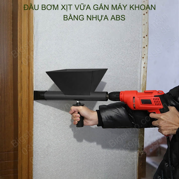 Dụng cụ phun xịt vữa cầm tay gắn máy khoan thông minh tiện dụng, bằng nhựa ABS