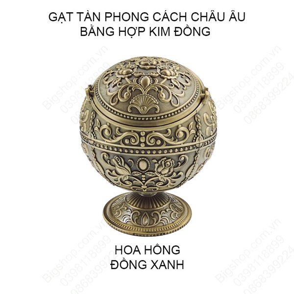 Gạt tàn phong cách Châu Âu bằng hợp kim đồng nhiều họa tiết