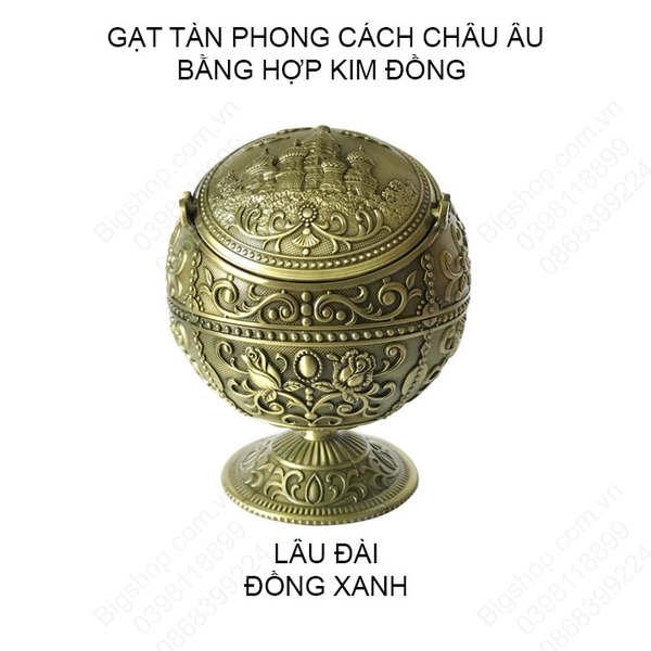 Gạt tàn phong cách Châu Âu bằng hợp kim đồng nhiều họa tiết