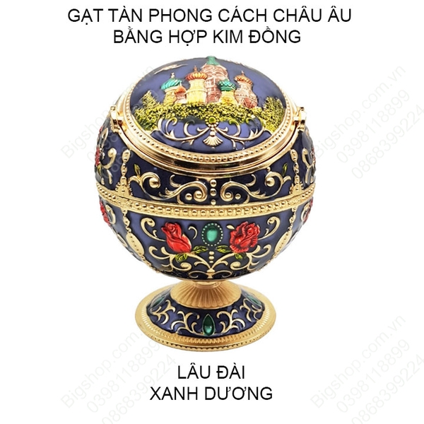 Gạt tàn phong cách Châu Âu bằng hợp kim đồng nhiều họa tiết