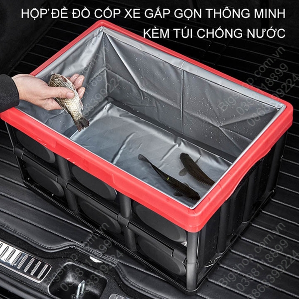 Hộp đựng đồ cốp xe thông minh có thể gấp gọn kèm túi chống nước loại 30-55 lít tùy chọn