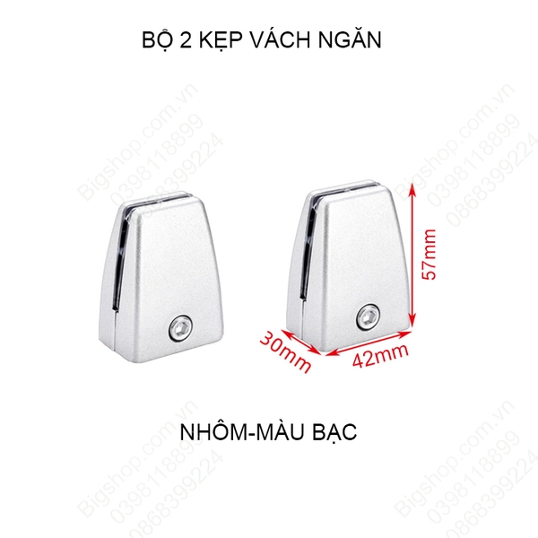Bộ 2 kẹp vách ngăn K1 bằng hợp kim nhôm hoặc nhựa tùy chọn