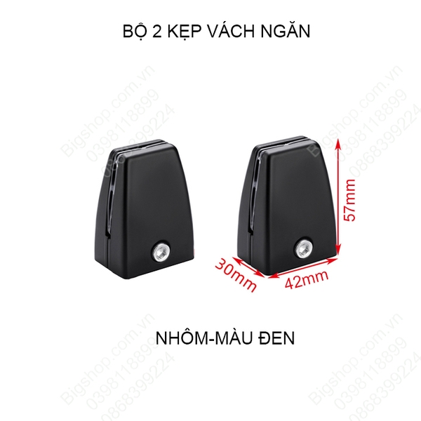 Bộ 2 kẹp vách ngăn K1 bằng hợp kim nhôm hoặc nhựa tùy chọn