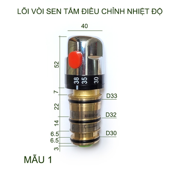 Phụ kiện lõi vòi sen tắm thông minh điều chỉnh và cố định nhiệt độ
