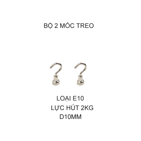 Bộ 2 móc treo nam châm loại nhỏ, có nhiều loại lực hút tùy chọn