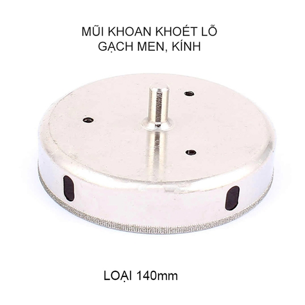 Mũi khoan khoét lỗ gạch men, kính, gốm sứ đa năng, kích thước từ 130-160mm tùy chọn