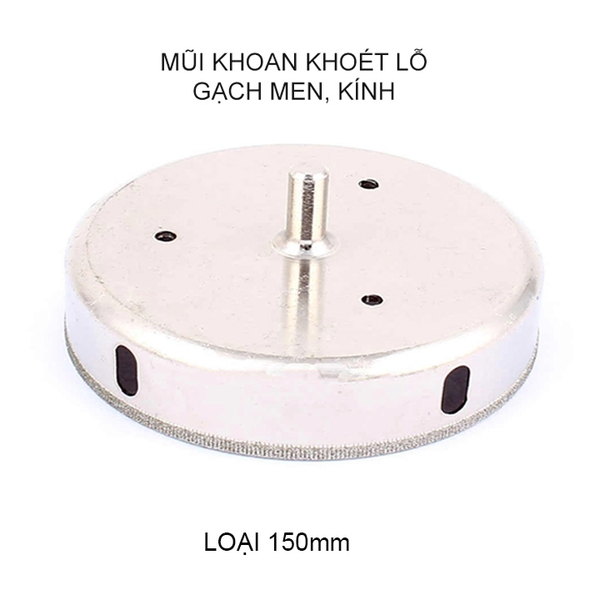 Mũi khoan khoét lỗ gạch men, kính, gốm sứ đa năng, kích thước từ 130-160mm tùy chọn