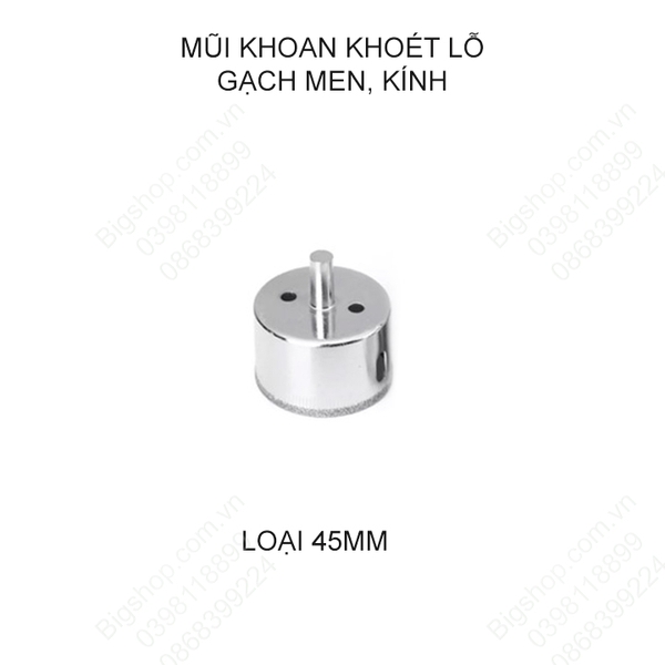 Mũi khoan khoét lỗ gạch men, kính, gốm sứ đa năng, kích thước từ 45-120mm