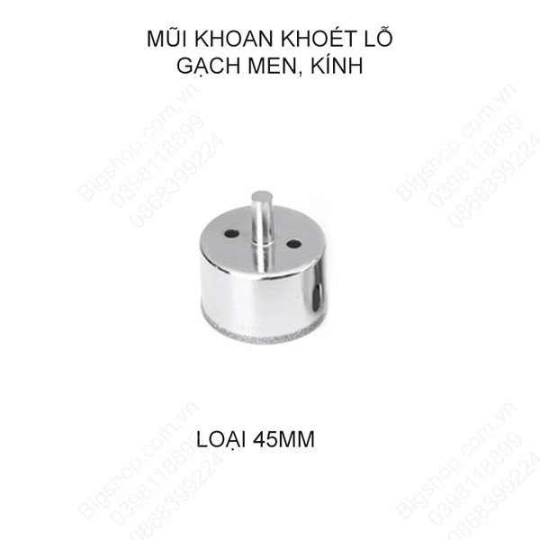 Mũi khoan khoét lỗ gạch men, kính, gốm sứ đa năng, kích thước từ 45-120mm