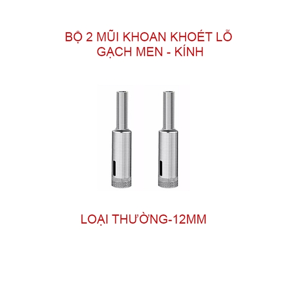 Bộ 2 mũi khoan khoét lỗ gạch men, kính, gốm sứ đa năng