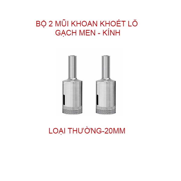 Bộ 2 mũi khoan khoét lỗ gạch men, kính, gốm sứ đa năng
