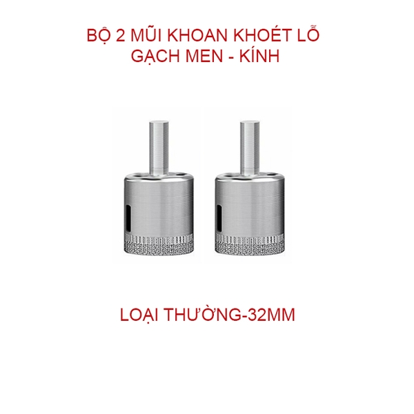 Bộ 2 mũi khoan khoét lỗ gạch men, kính, gốm sứ đa năng