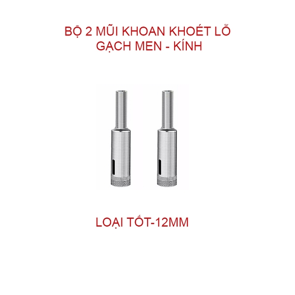 Bộ 2 mũi khoan khoét lỗ gạch men, kính, gốm sứ đa năng