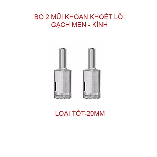 Bộ 2 mũi khoan khoét lỗ gạch men, kính, gốm sứ đa năng