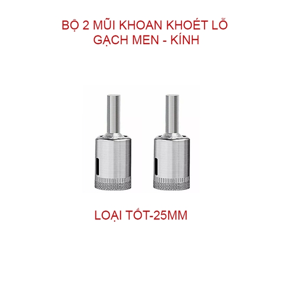 Bộ 2 mũi khoan khoét lỗ gạch men, kính, gốm sứ đa năng